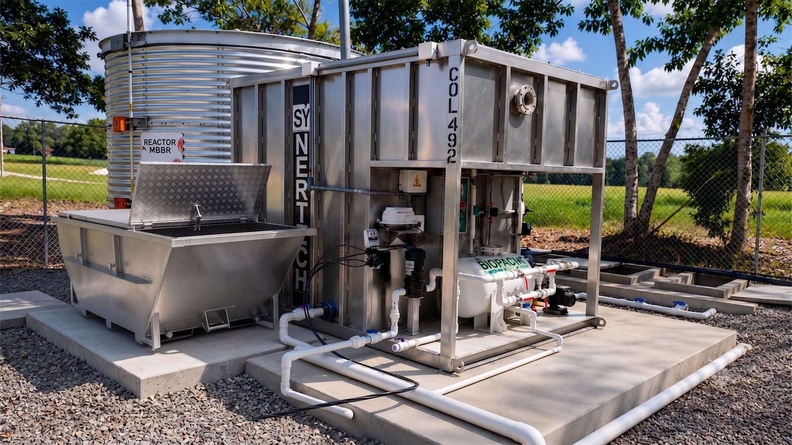 Planta de Tratamiento PTAR Unifamiliar Biocube SBR y MBBR en Acero Inoxidable | Syner Tech