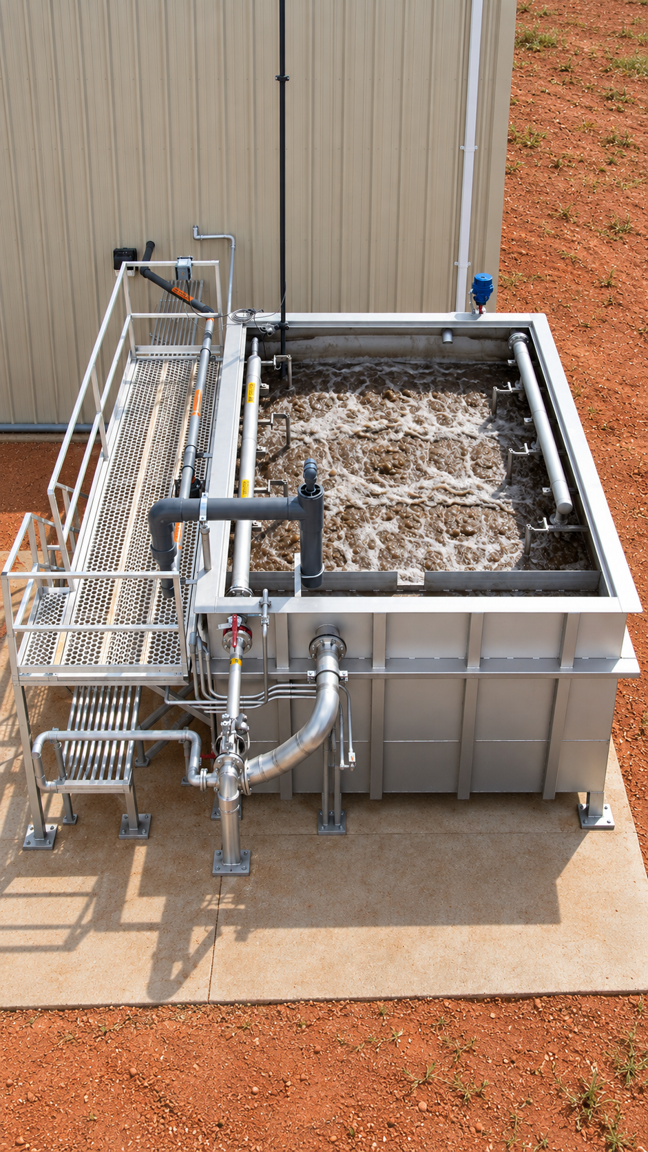 Reactor MBR como módulo biológico con aireación SBR, blowers y tablero eléctrico